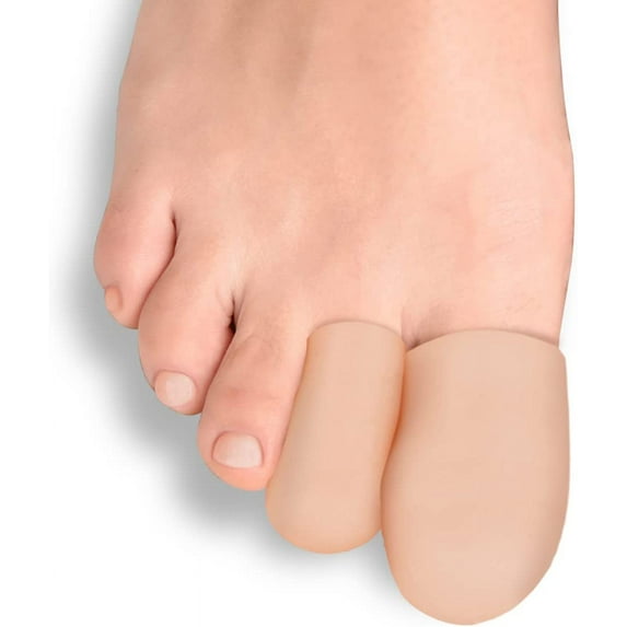 10 Pieces Toe Protector. Gel Toe Protectors to Provide Relief from Missing or Ingrown Toenails. Corns. Blisters. Hammer Toes (6L/4S.Beige)