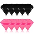thumbnail image 1 of 10 Pieces Triangle Powder Puff Makeup Puff Velvet Face Body Powder Puff Cosmetic Foundation Blender Sponge for Loose Powder Body Powder Makeup Tool (Black&Rose red), 1 of 5