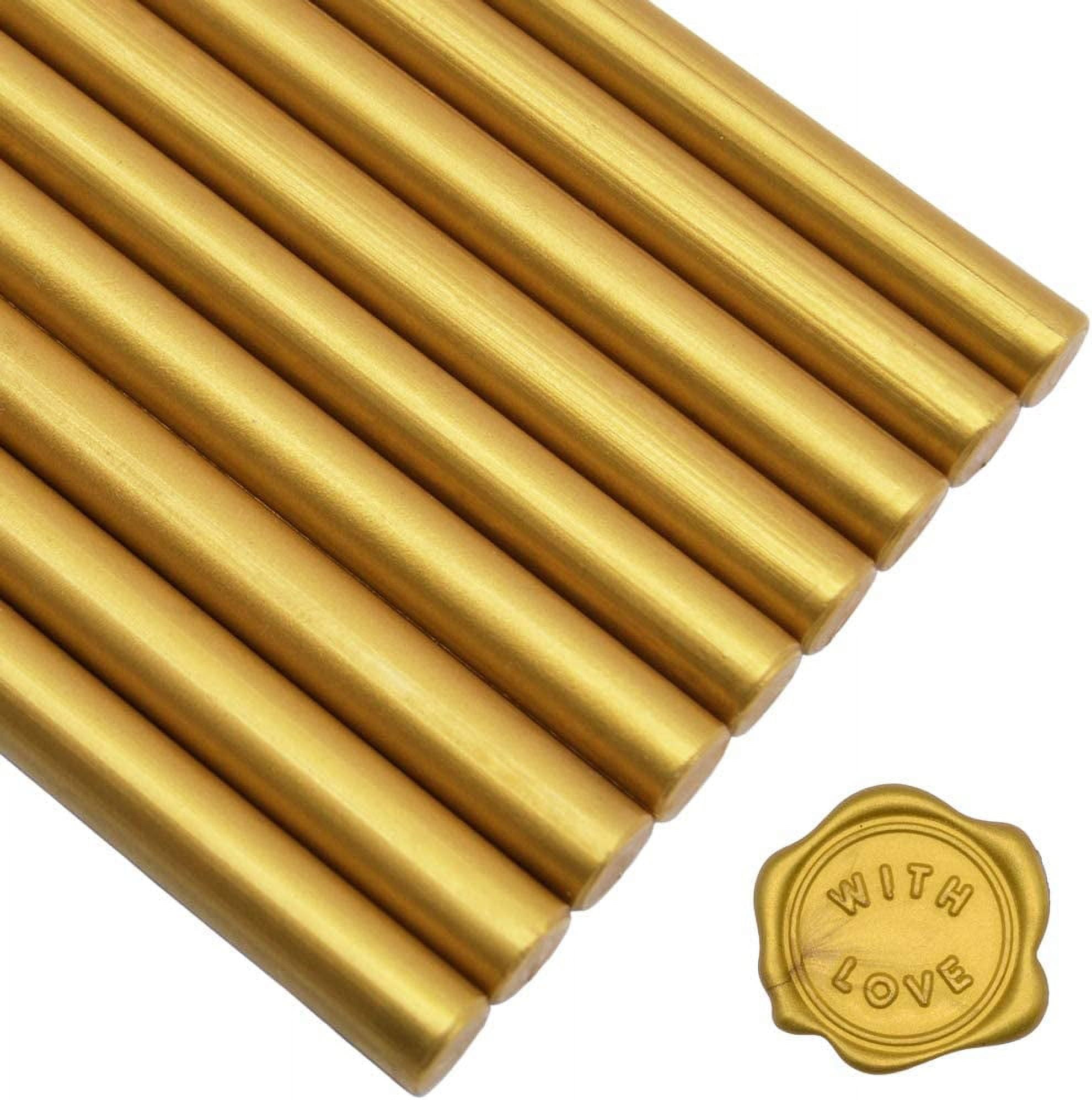 Gold Wax Seal Sticks, HOSAIL 20pcs Gold Wax Sealing Sticks Beads Great for  Wax Sealing Stamp, Can Be Used in Glue Gun, Wax Seal Warmer and Sealing Wax