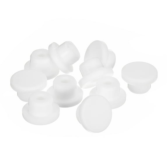 10 Pieces White Plug Holes, Waterproof Rubber Button Plug for 14mm/0.55"