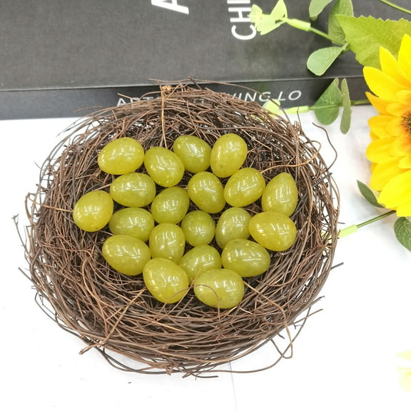 10 Pieces Worry Stones Egg Rock Crystal Gemstone Polished Mineral Rock Egg Stones Pocket Palm Chakra Crystal for Anxiety Relief Meditation Reiki Balancing Easter Decor(Classic Color)