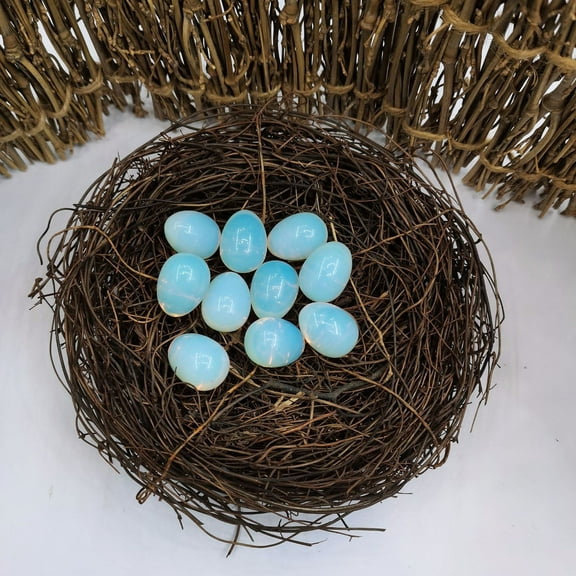 10 Pieces Worry Stones Egg Rock Crystal Gemstone Polished Mineral Rock Egg Stones Pocket Palm Chakra Crystal for Anxiety Relief Meditation Reiki Balancing Easter Decor(Classic Color)