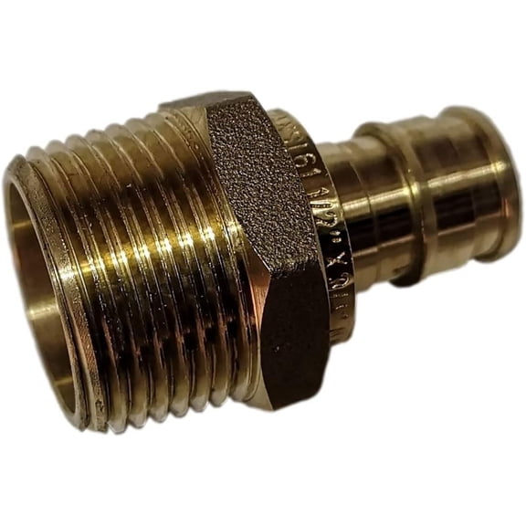 10 Pieces XFITTING 1/2" Pex A X 3/4" Male Adapter, Pex A Expansion F1960, Male NPT Adapter, Brass