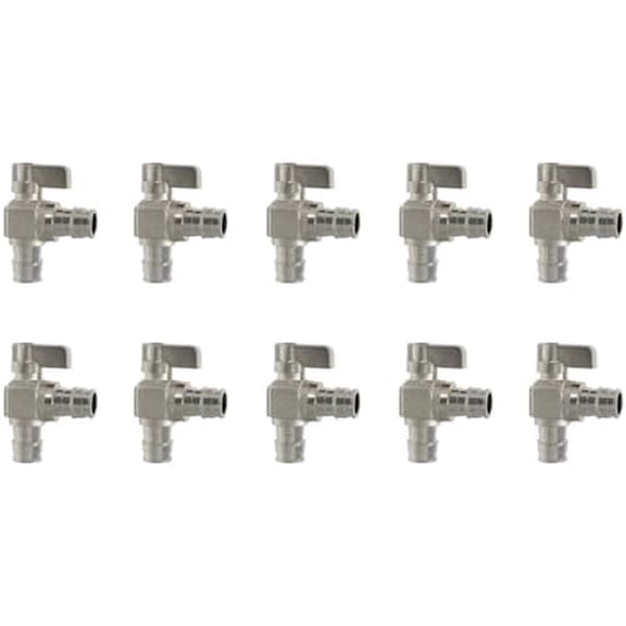 10 Pieces XFITTING Pex A Expansion F1960 1/2" Angle Valve, Pex A Angle Ball Valve, Full Port, Brass$$Plumbing & HVAC