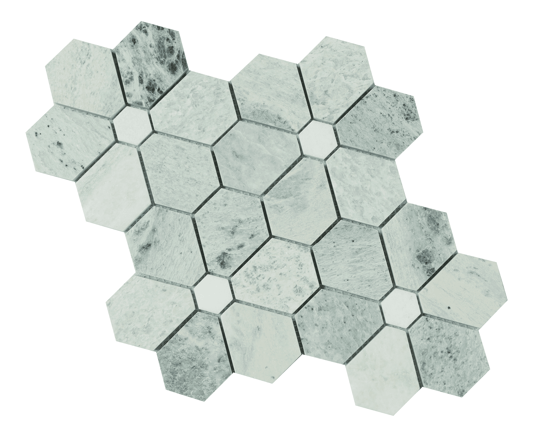 10-Pieces of Ming Green Flowers Pattern Mosaic Wall and Floor Tiles
