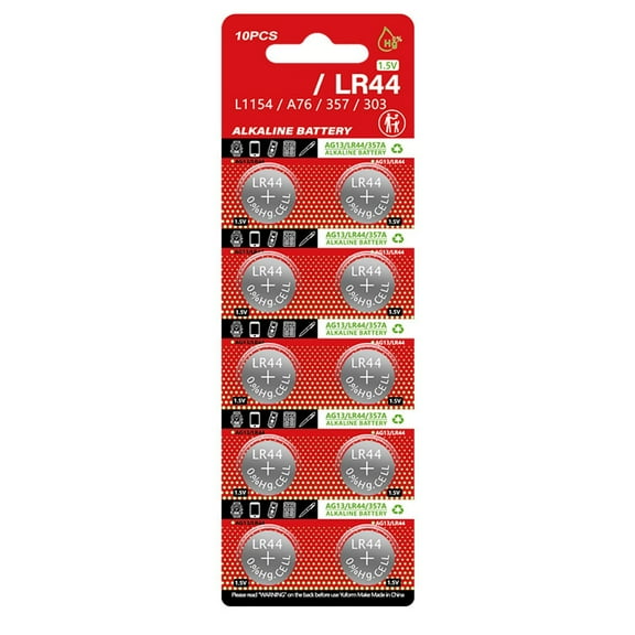 10 Pieces/sheet LR44 AG13 Button Cells 1.5V Large Capacity Coin Cell Battery for Remotes Toys And Electronic Devices