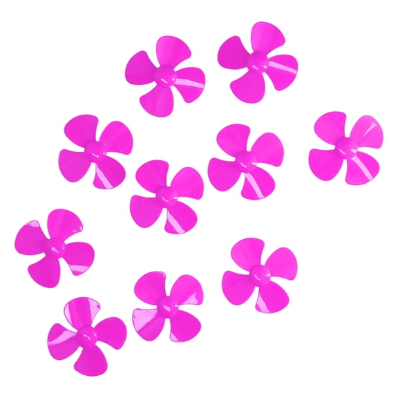 10 Pieces with 2mm Hole, Plastic Turning Propeller Set Rose Red 4-Blade Propellers, 60mm Diameter for Boats