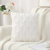 Pillowcase for Sofa and Waist Decorative Throw Cushion Cover Home Decor for Living Room Or Bedroom Comfortable and Stylish Cushion Covers Holiday Excitement Cotton White