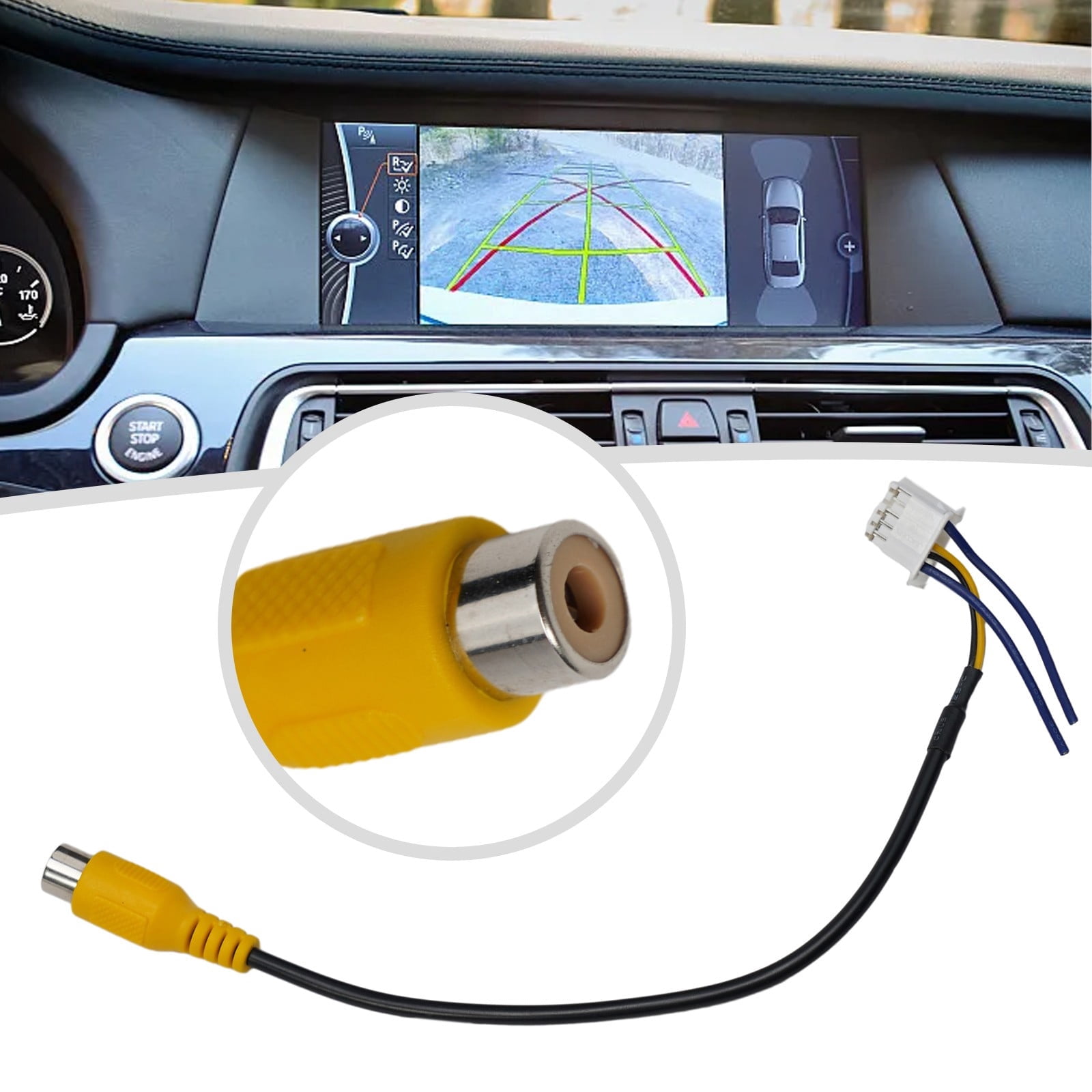 10 Pin Rca Camera Wiring Connector Video Input Cable Adapter for An ...