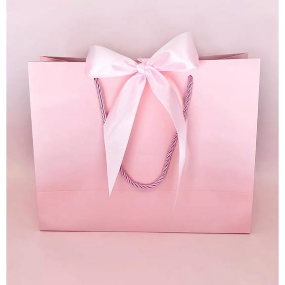 10 Pink Mini Gift Bags 7.5" x 5.8" x 2.75" for Gift Gifting, Birthdays, Party