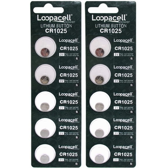 10 Pk Lithium Coin Battery 3v for Keyless Entry and Remote Controls CR1025 Loopacell