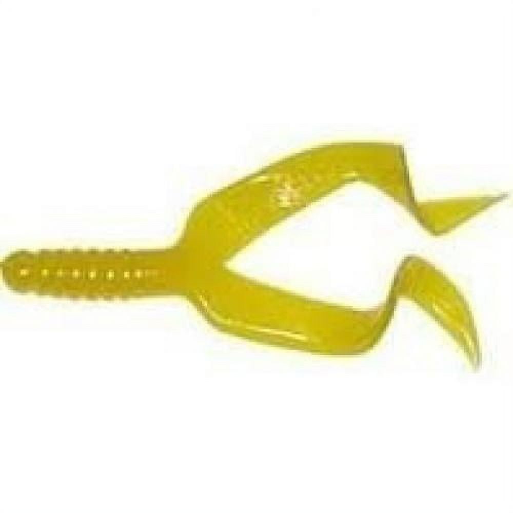 10 - Pk. Mister Twister 4 Double Tail Lures, YELLOW