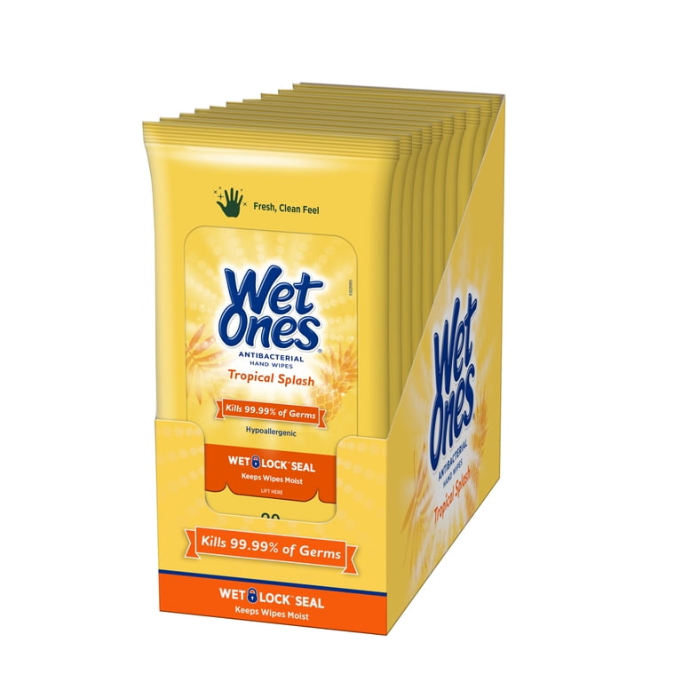 Wet Ones Antibacterial Hand Wipes, Tropical Splash, 10-Pack photo 1