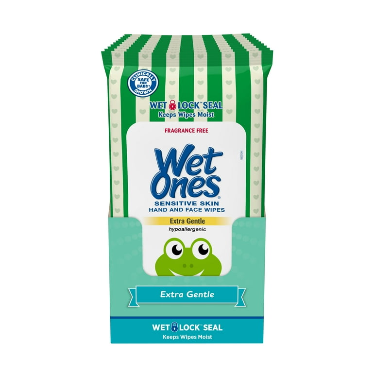 10 Pk Wet Ones Sensitive Skin Hand Wipes Travel Pack Unscented