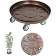 thumbnail image 1 of 10" Plant Caddy with Rolling Wheels, Heavy Duty Plant Stand on Casters for Planters, Wheeled Plant Roller Base for Indoor Outdoor Flower Pot, Bronze, 1 of 7
