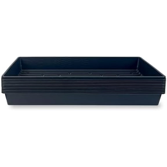 10 Plant Growing Trays (No Drain Holes) - 20" x 10" - Perfect Garden Seed Starter Grow Trays: for Seedlings, Indoor Gardening, Growing Microgreens, Wheatgrass & More - Soil or Hydroponic