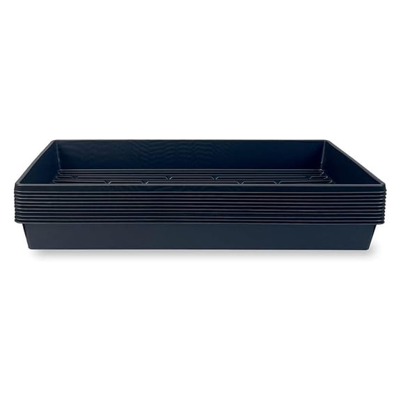 10 Plant Growing Trays (No Drain Holes) - 20" x 10" - Perfect Garden Seed Starter Grow Trays: for Seedlings, Indoor Gardening, Growing Microgreens, Wheatgrass & More - Soil or Hydroponic