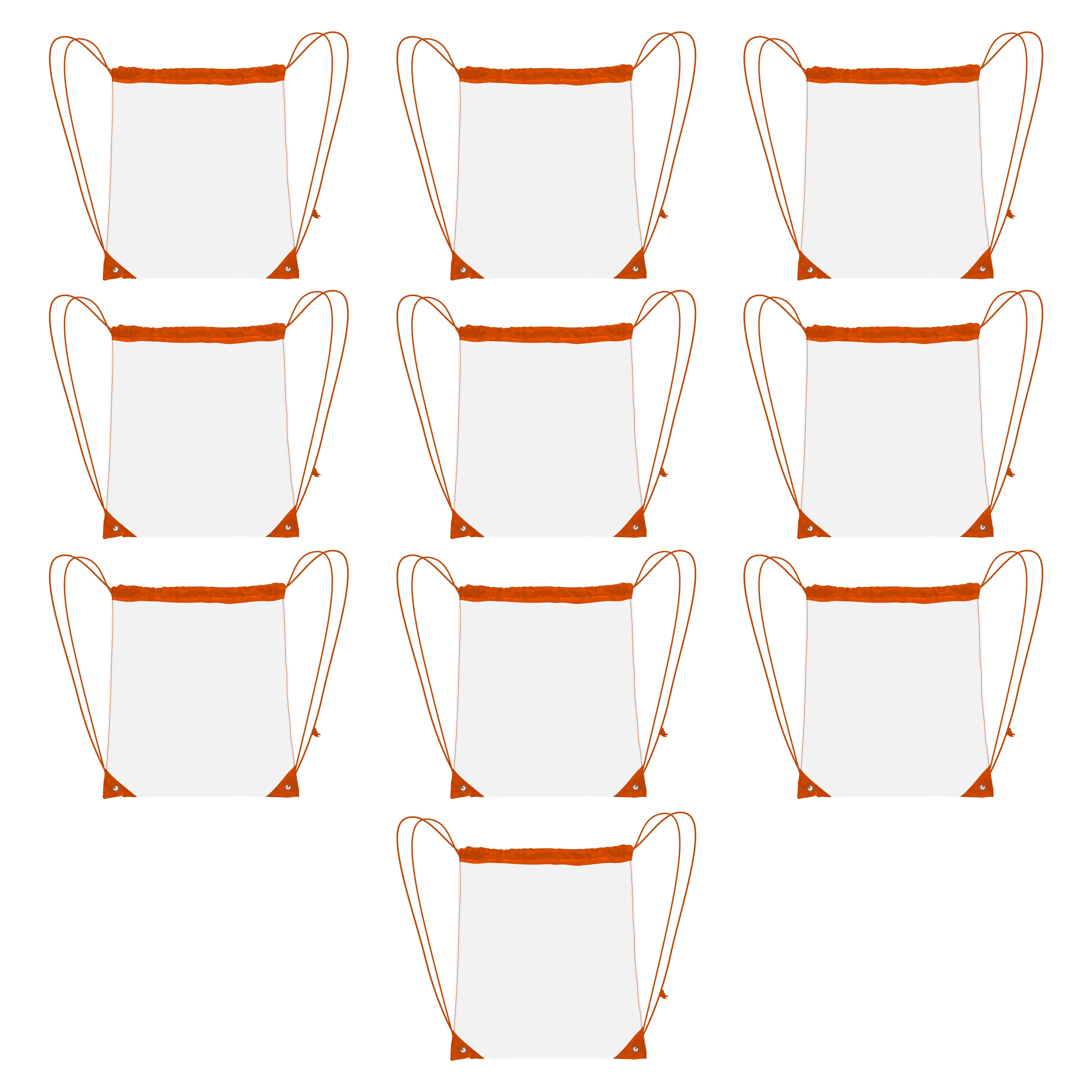Drawstring Backpack Orangfe 10 Plastic Drawstring Backpacks Set - Plastic, Durable, Clear, Water ...