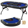 thumbnail image 1 of 10 Player Poker Table Foldable,Texas Holdem Poker Table,Portable Casino Table for Game Room Folding Poker Table/Game Table with Padded Rails and Cup Holders Poker Table top (84 in), 1 of 6