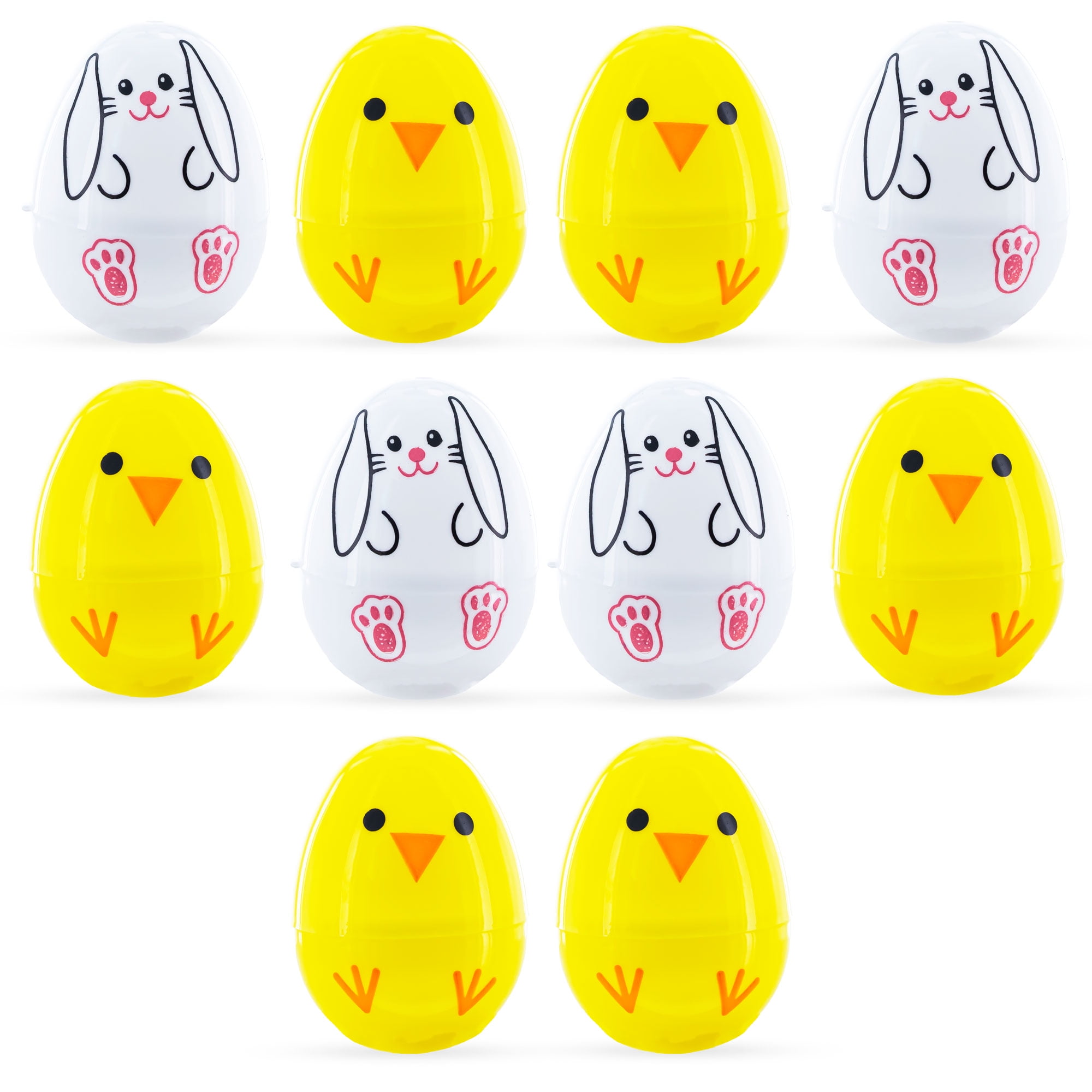 10 Playful Bunny & Chick Plastic Easter Egg 2.25 Inches - Walmart.com
