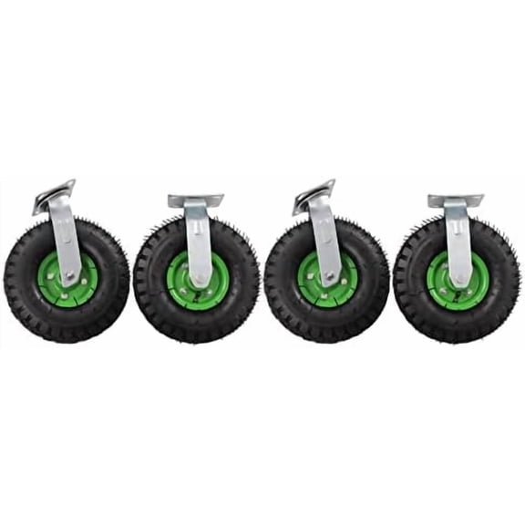 10" Pneumatic Casters 4Pcs Black Rubber Wheels (2 Swivel & 2 Rigid) Heavy Duty Pneumatic Air Tire Wheel 661.39lbs Total Capacity$$Tools & Hardware Other