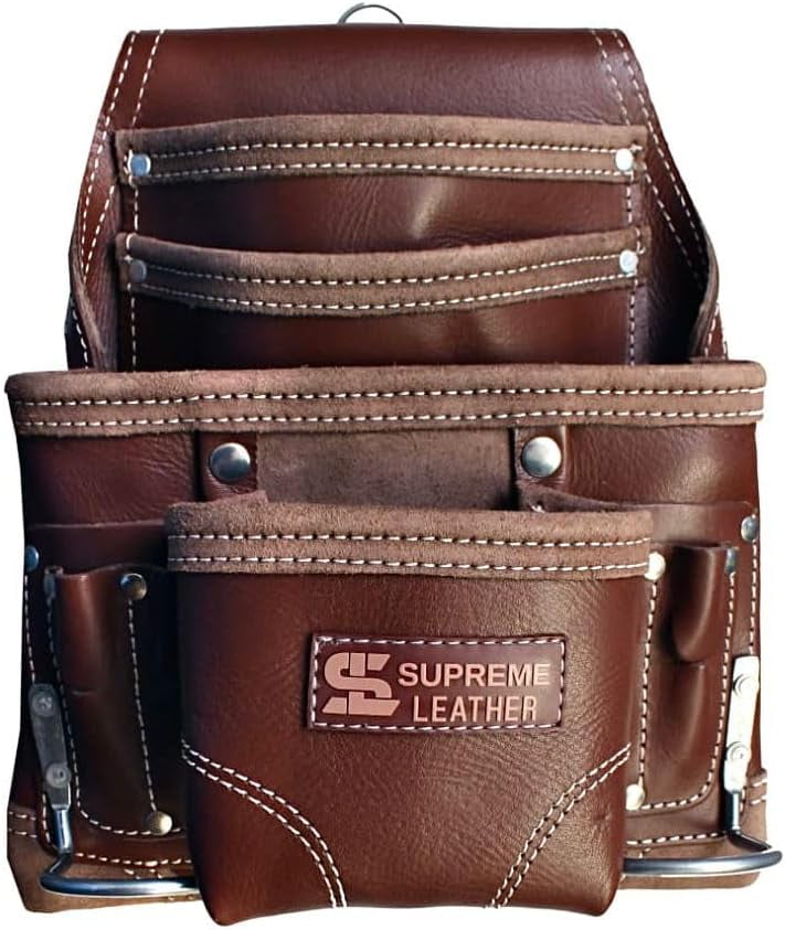 CLC Heavy-Duty Electrician's Tool Pouch – 8-Pocket Leather Belt Bag For Pros 7 thumbnail image