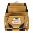 thumbnail image 1 of 10 Pocket Suede Leather Tool Bag Heavy Duty Carpenter Storage Pouch - Tan, 1 of 10