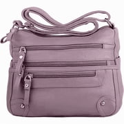 10 Pockets Crossbody Purses for Women Medium Pocketbooks Lightweight Ladies Satchel Bag Multi Pocket Shoulder Handbag