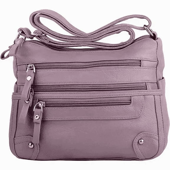 10 Pockets Crossbody Purses for Women Medium Pocketbooks Lightweight Ladies Satchel Bag Multi Pocket Shoulder Handbag