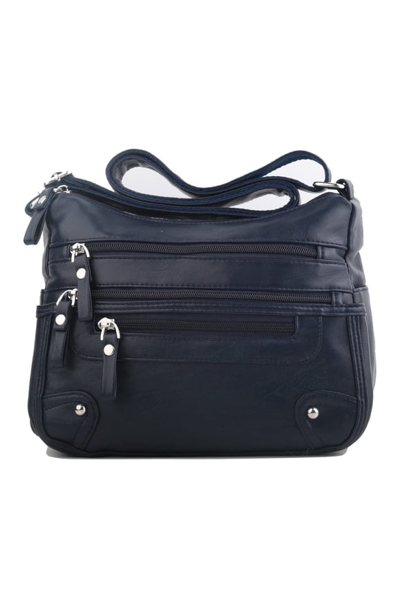 10 Pockets Crossbody Purses for Women Medium Pocketbooks Lightweight Ladies Satchel Bag Multi Pocket Shoulder Handbag