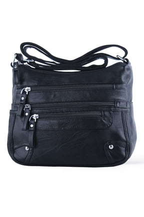 10 Pockets Crossbody Purses for Women Medium Pocketbooks Lightweight Ladies Satchel Bag Multi Pocket Shoulder Handbag