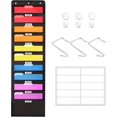 thumbnail image 1 of 10 Pockets Hanging Wall File Organizer, Black Storage Pocket Chart for File Folder and Paper, Space Saver for Office and Classroom, with Wall Hangers, Over The Door Hooks, Labels, 1 of 4