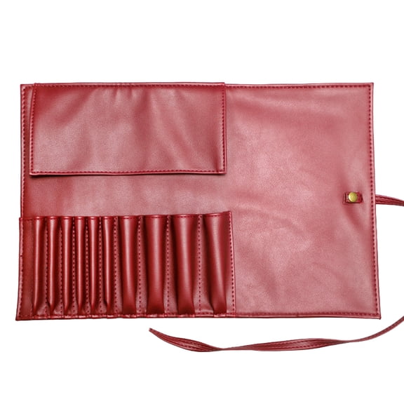 10 Pockets PU Brush Bag Cosmetic Brush Storage Bag Makeup Brush Rolling Bag Portable Cosmetic Bag