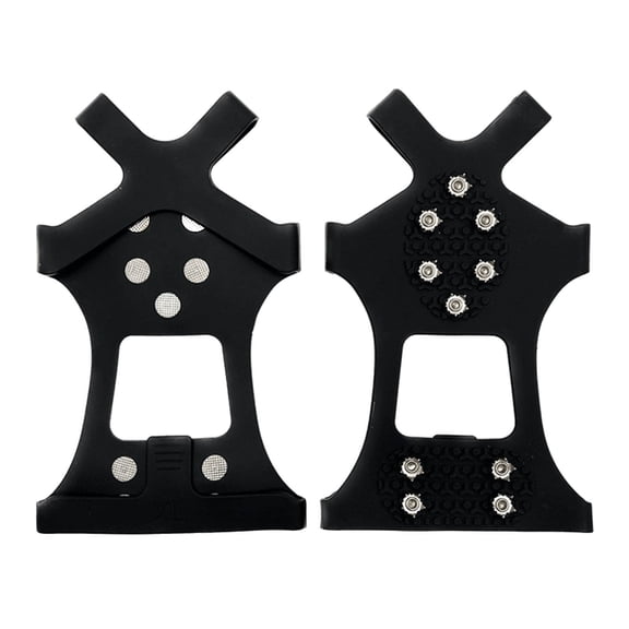 A 10-Point Ice Cleats, Anti-Slip Shoe Spikes, Traction Grips With Steel Spikes And Flexible Rubber Straps For Hiking, Winter Walking, Ice Fishing, S Size, 0.35Lb