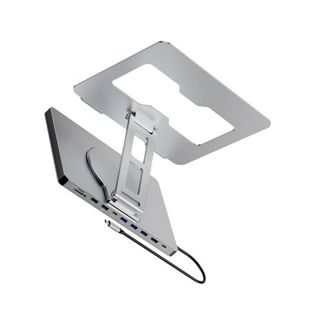 10 Port Laptop Dock and Stand with 100W Power Delivery and 360 Degree Rotation