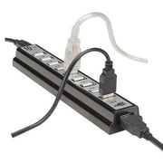10 Port USB 2.0 High Hub With Independent Power Adapter 480Mbps Transfer Rate Plug And Play Multi Device Splitter For PC Laptop Printer Drive