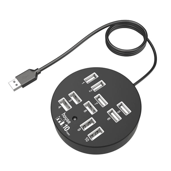 USB Docking Station 10 Port USB 2.0 Splitter Adapter 480Mbps Fast Transfer for Efficient Data Management