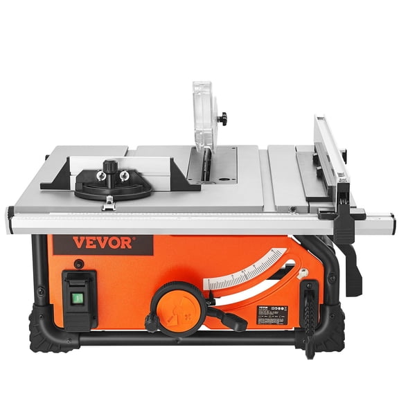 10" Portable Table Saw Electric Cutting Machine 4500RPM 25-inch Rip Capacity with Stand & Push Stick | Precision Woodworking Tool for Wood, Plywood & Miter Cuts | 15A Motor, Steel Fence