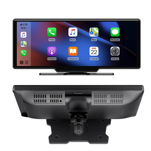10" Portable Wireless Carplay Android Auto Touch Screen Car Stereo AirPlay AUX FM Googel Siri Bluetooth GPS Navigation NO DASH CAM