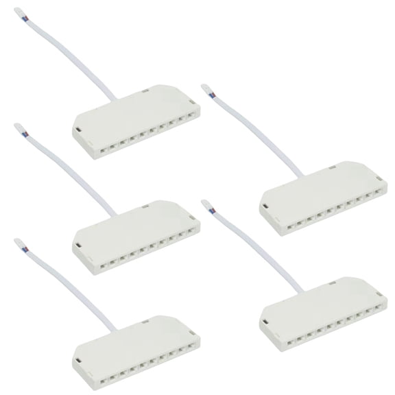 10 Ports Terminal Junction Box Hub Splitter Male Plug Cable Quick Line Connector for LED Strip,5x 10ports Terminal Junction Box,White