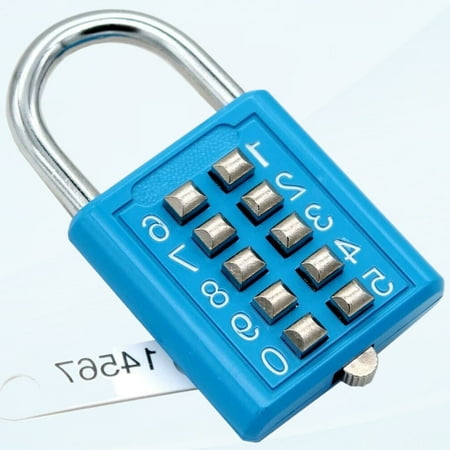 10-Position Push Button Combination Padlock, 5-Position Locking Mechanism, bluexi15:18