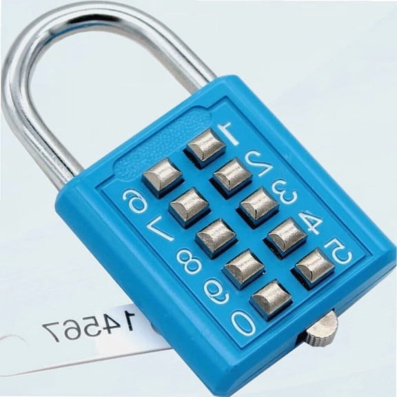 10-Position Push Button Combination Padlock, 5-Position Locking Mechanism, bluexi15:18