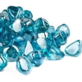 thumbnail image 1 of 10 Pound Fire Glass Diamonds 1 Inch, Fire Pit Glass for Gas Fireplace and Fire Pit, Caribbean Blue, High Luster, 1 of 7