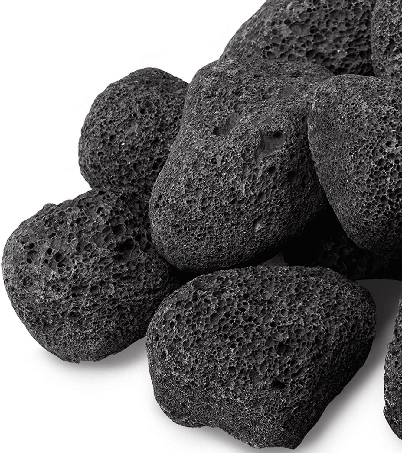 10 Pound Lava Rocks, 1-3 Inch Large Lava Rock for Natural Gas and Propane Fire Pits/Fireplace, Natural Black Lava Rocks