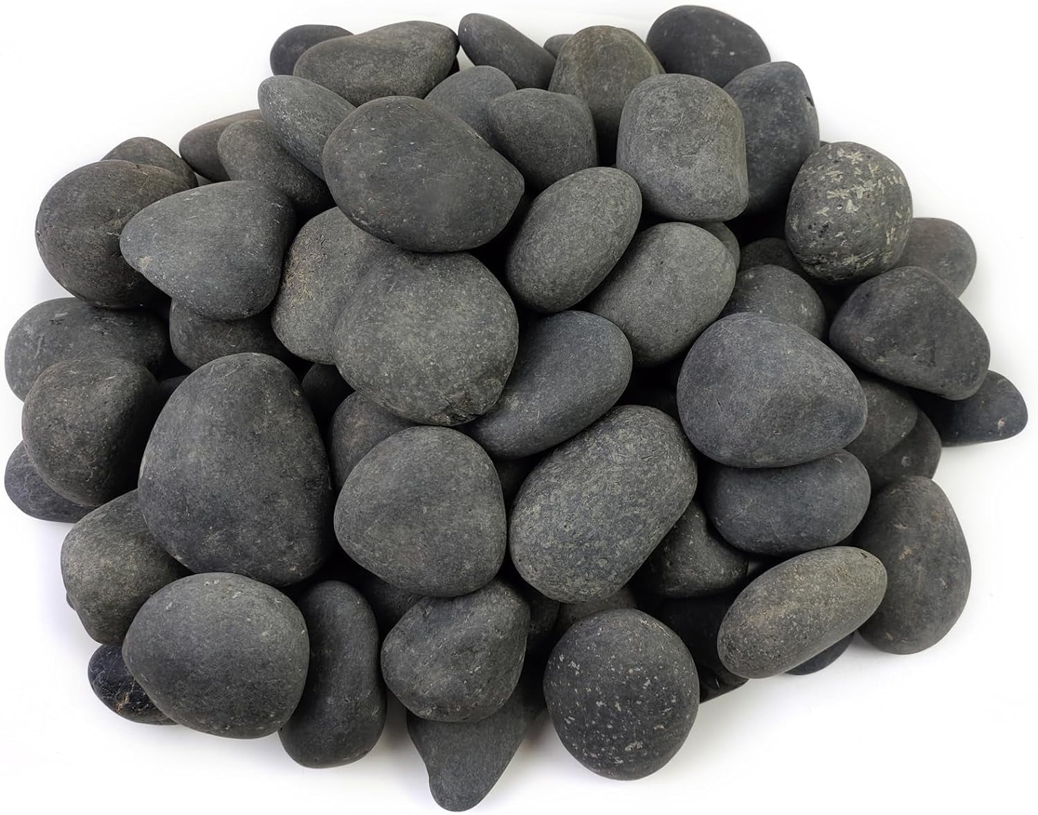10 Pounds Black River Rocks, 3-4 Inch Black Stones Pebbles for Plants ...