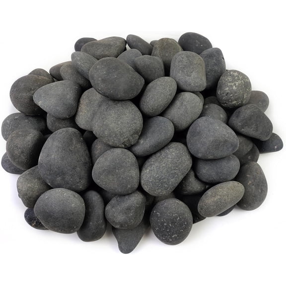10 Pounds Black River Rocks, 3-4 Inch Black Stones Pebbles for Plants, Landscaping, Garden, Aquarium, Backyard and Indoor Water Fountains
