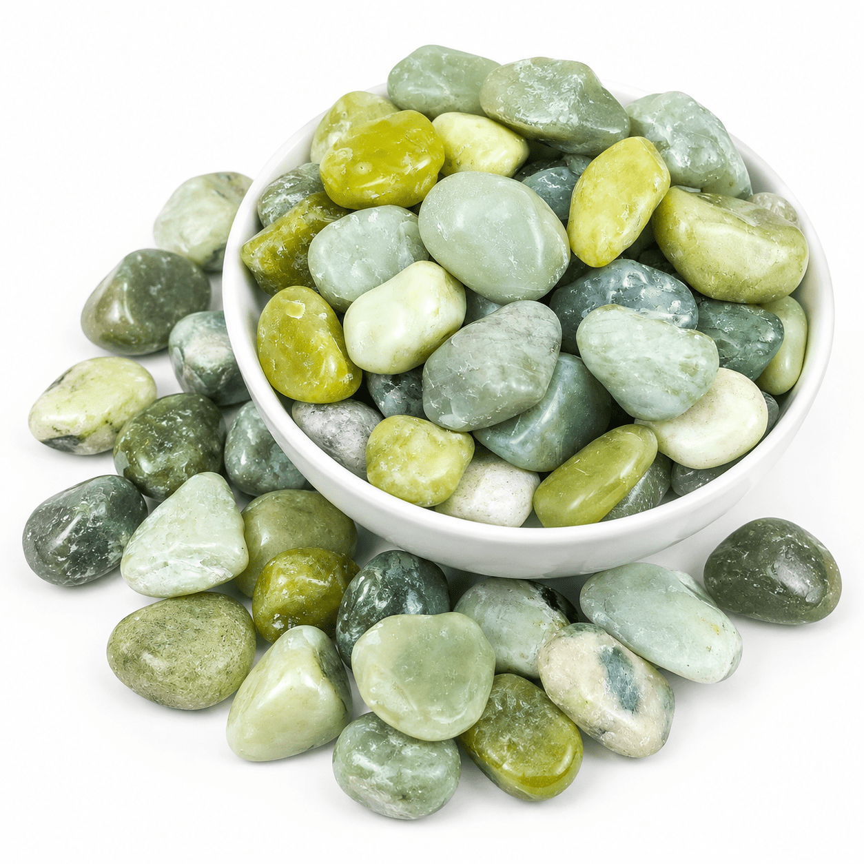 10 Pounds Jade Decorative River Rocks, 1-2 Inch Polished Pebbles for ...