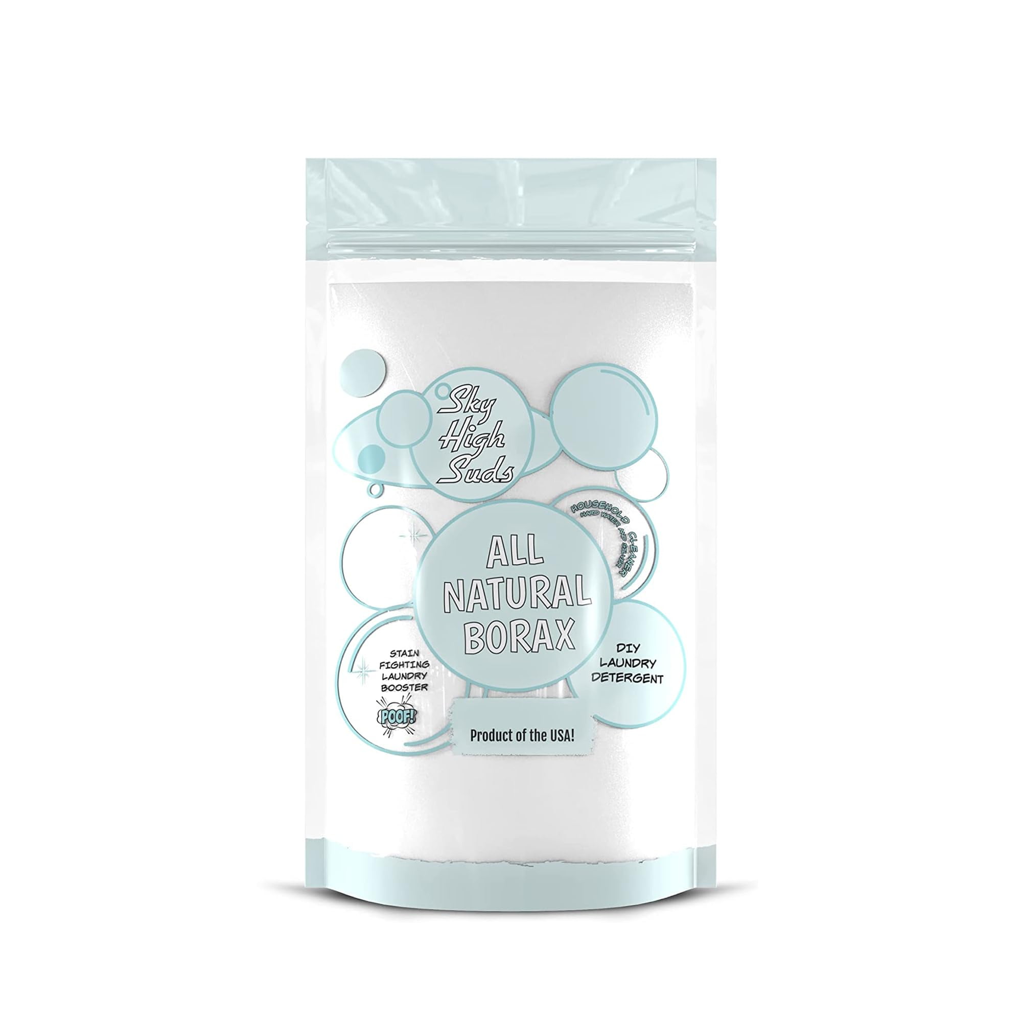 10 Pounds Natural Borax, Product of the USA. All-Purpose Cleaner and Laundry Booster. Resealable and Recyclable Bag. (10 Pounds, Natural), Due to tariffs packaging may vary.