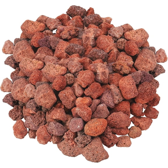 10 Pounds Red Lava Rocks for Fire Pits, Fireplaces, for Gas Log Sets, Gas Grills, Landscape Design, Suitable for Both Indoor and Outdoor Applications (1.2"-2")