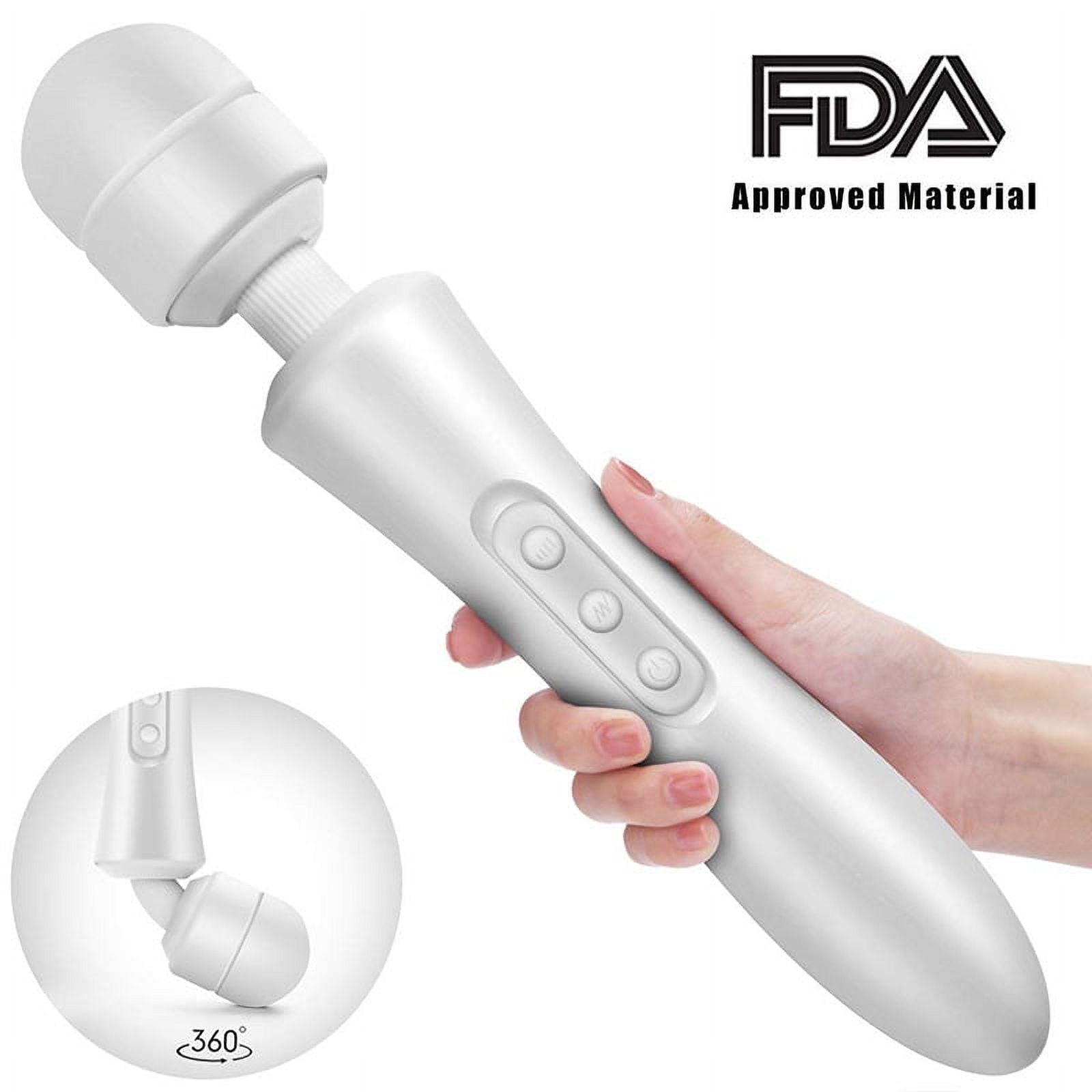Topboutique Rechargeable Wand Massager, 10 Speeds, Silicone, Therapeutic,  Muscle Recovery, White